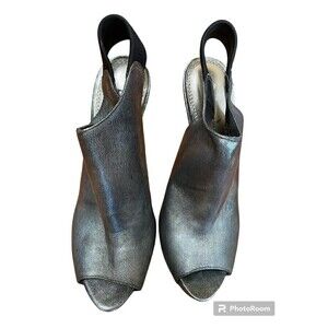 Bebe Siver/metallic Heels W/Peep Top. Sz.8 M